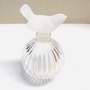 Vintage Sasaki Wings Crystal Perfume Bottle Satin Glass Bird